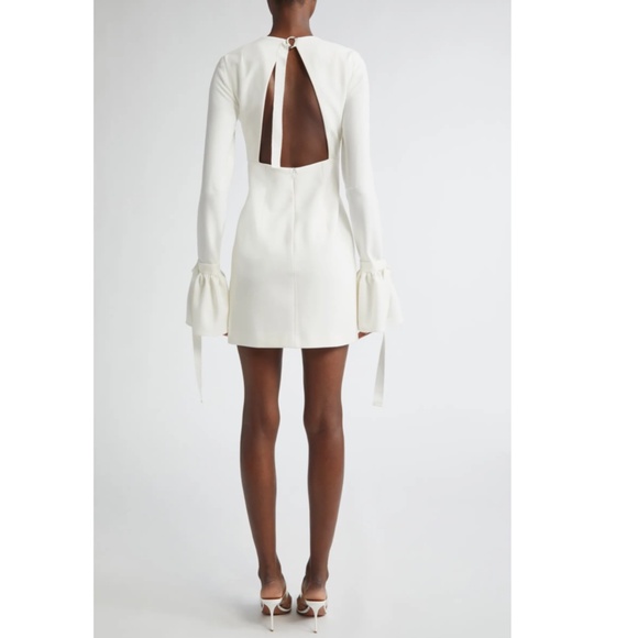 NEW ISRAELLA KOBLA White ZOLA Back Cutout LONG SLEEV Cocktail MINI DRESS 10 - Picture 13 of 16